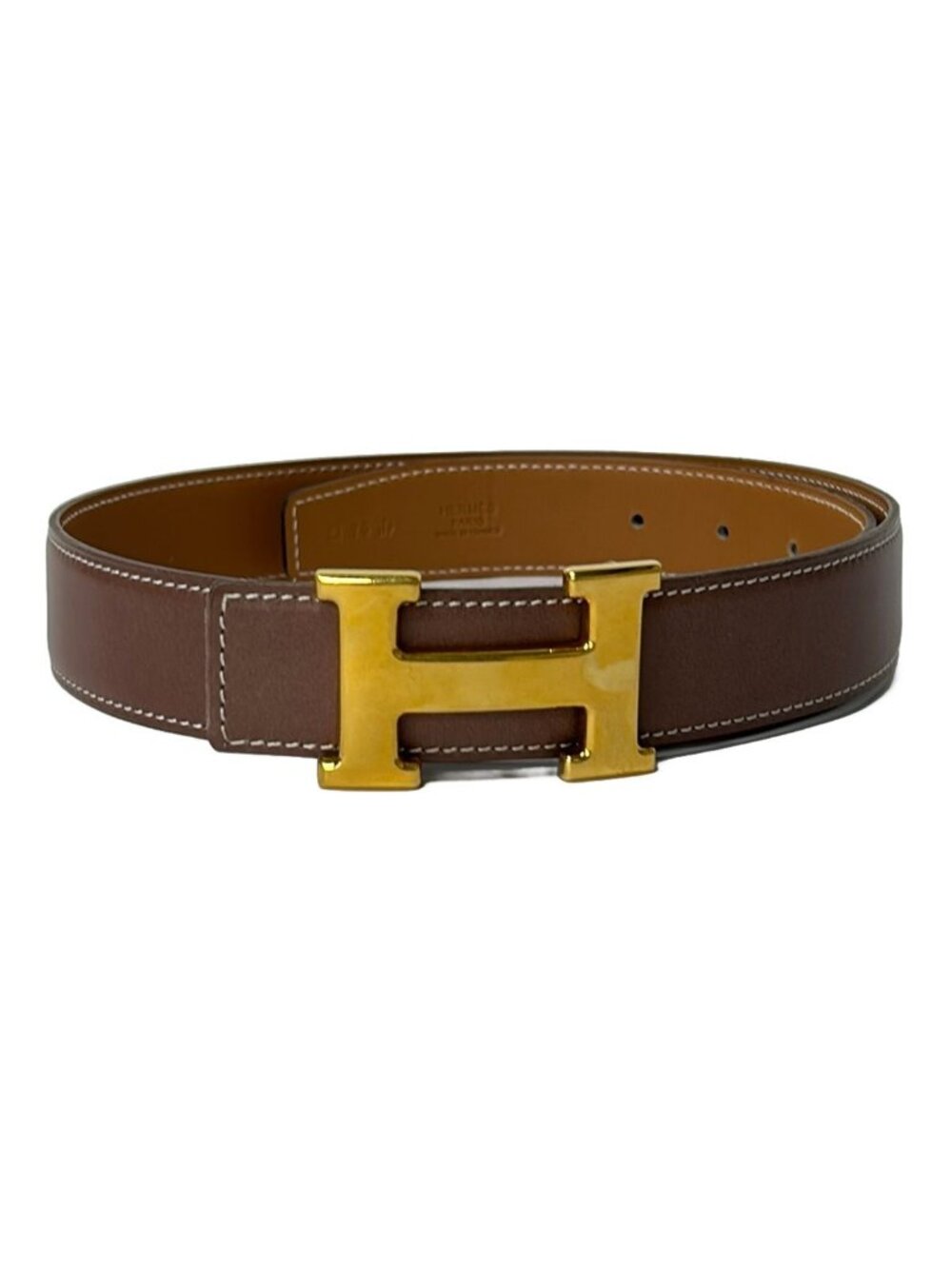 Hermes Belt 75 Gray Me Light Brown Gold 75 Reversible